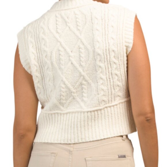 Brand New Free People Rowan Sweater Vest COTTON Cable Knit Relaxed Top - Picture 5 of 5